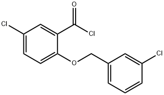 5-chloro-2-[(3-chlorobenzyl)oxy]benzoyl chloride Struktur