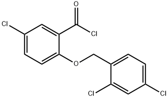 5-chloro-2-[(2,4-dichlorobenzyl)oxy]benzoyl chloride Struktur