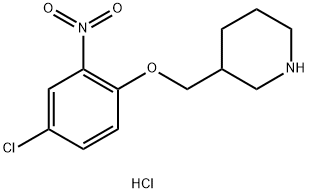 3-[(4-Chloro-2-nitrophenoxy)methyl]piperidinehydrochloride Struktur