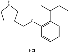 3-{[2-(sec-Butyl)phenoxy]methyl}pyrrolidinehydrochloride Struktur