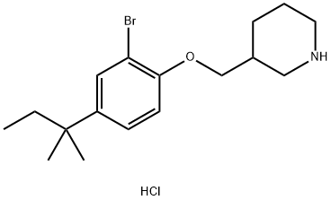 3-{[2-Bromo-4-(tert-pentyl)phenoxy]-methyl}piperidine hydrochloride Struktur