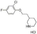 3-[2-(2-Chloro-4-fluorophenoxy)ethyl]piperidinehydrochloride Struktur