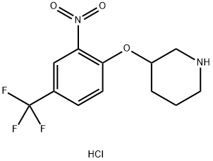 3-[2-Nitro-4-(trifluoromethyl)phenoxy]piperidinehydrochloride Struktur