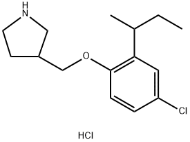 3-{[2-(sec-Butyl)-4-chlorophenoxy]-methyl}pyrrolidine hydrochloride Struktur