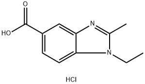 1-Ethyl-2-methyl-1H-benzoimidazole-5-carboxylicacid hydrochloride Struktur