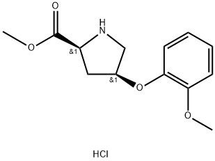 Methyl (2S,4S)-4-(2-methoxyphenoxy)-2-pyrrolidinecarboxylate hydrochloride Struktur