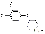 4-(4-Chloro-3-ethylphenoxy)piperidinehydrochloride Struktur