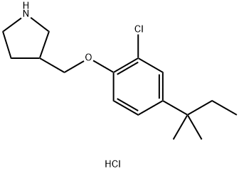 3-{[2-Chloro-4-(tert-pentyl)phenoxy]-methyl}pyrrolidine hydrochloride Struktur