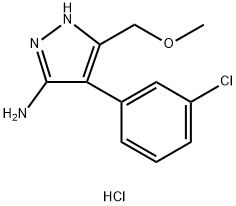 4-(3-Chloro-phenyl)-5-methoxymethyl-2H-pyrazol-3-ylamine hydrochloride Struktur