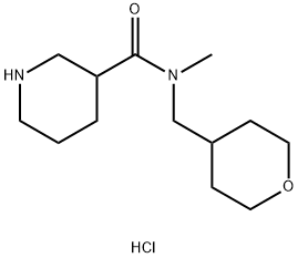 N-Methyl-N-(tetrahydro-2H-pyran-4-ylmethyl)-3-piperidinecarboxamide hydrochloride Struktur