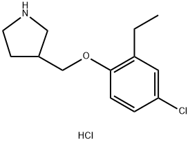 3-[(4-Chloro-2-ethylphenoxy)methyl]pyrrolidinehydrochloride Struktur