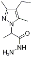 1H-pyrazole-1-acetic acid, 4-ethyl-alpha,3,5-trimethyl-, h Struktur