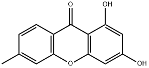 1,3-Dihydroxy-6-methyl-9H-xanthen-9-one Struktur