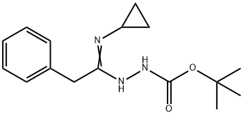 N'-[1-Cyclopropylamino-2-phenylethylidene]-hydrazinecarboxylic acid tert-butyl ester Struktur