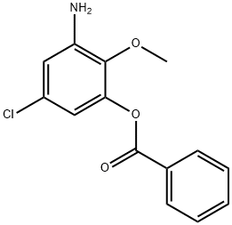 3-Amino-5-chloro-2-methoxyphenyl-benzenecarboxylate Struktur