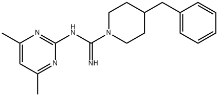 4-Benzyl-N-(4,6-dimethylpyrimidin-2-yl)piperidine-1-carboximidamide Struktur