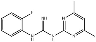 N-(4,6-Dimethylpyrimidin-2-yl)-N'-(2-fluorophenyl) guanidine Struktur