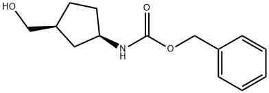 Benzyl N-[(1R,3S)-3-(hydroxymethyl)-cyclopentyl]carbamate Struktur