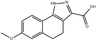 7-Methoxy-4,5-dihydro-1H-benzo-[g]indazole-3-carboxylic acid Struktur