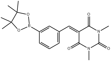 1,3-Dimethyl-5-[3-(4,4,5,5-tetramethyl-[1,3,2]dioxaborolan-2-yl)-benzylidene]-pyrimidine-2,4,6-tr Struktur