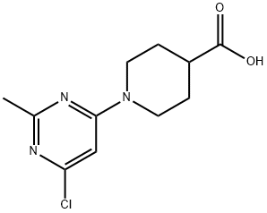 1-(6-chloro-2-methyl-4-pyrimidinyl)-4-piperidinecarboxylic acid Struktur