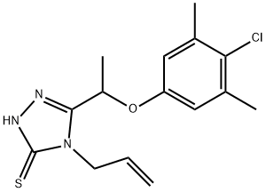 4-Allyl-5-[1-(4-chloro-3,5-dimethylphenoxy)ethyl]-4H-1,2,4-triazole-3-thiol Struktur