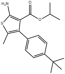 Isopropyl 2-amino-4-(4-tert-butylphenyl)-5-methylthiophene-3-carboxylate Struktur