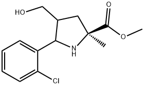 Methyl 5-(2-chlorophenyl)-4-(hydroxymethyl)-2-methylpyrrolidine-2-carboxylate Struktur