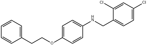 N-(2,4-Dichlorobenzyl)-4-(phenethyloxy)aniline Struktur