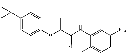 N-(5-Amino-2-fluorophenyl)-2-[4-(tert-butyl)-phenoxy]propanamide Struktur