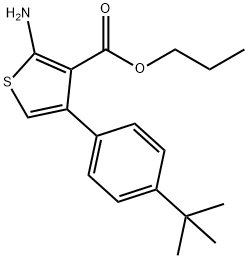 Propyl 2-amino-4-(4-tert-butylphenyl)thiophene-3-carboxylate Struktur