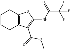 methyl 2-[(trifluoroacetyl)amino]-4,5,6,7-tetrahydro-1-benzothiophene-3-carboxylate Struktur