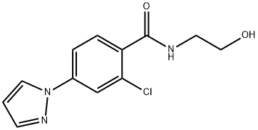 2-chloro-N-(2-hydroxyethyl)-4-(1H-pyrazol-1-yl)benzamide Struktur