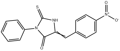 (5E)-2-mercapto-5-(4-nitrobenzylidene)-3-phenyl-3,5-dihydro-4H-imidazol-4-one Struktur