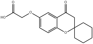 [(4-oxo-3,4-dihydrospiro[chromene-2,1'-cyclohexan]-6-yl)oxy]acetic acid Struktur