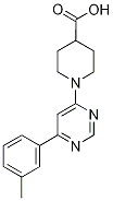 1-[6-(3-methylphenyl)pyrimidin-4-yl]piperidine-4-carboxylic acid Struktur