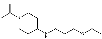 1-acetyl-N-(3-ethoxypropyl)piperidin-4-amine Struktur