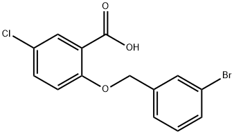 2-[(3-bromobenzyl)oxy]-5-chlorobenzoic acid Struktur