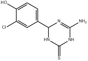 4-(4-amino-6-mercapto-1,2-dihydro-1,3,5-triazin-2-yl)-2-chlorophenol Struktur