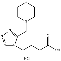 4-[5-(morpholin-4-ylmethyl)-1H-tetrazol-1-yl]butanoic acid hydrochloride Struktur