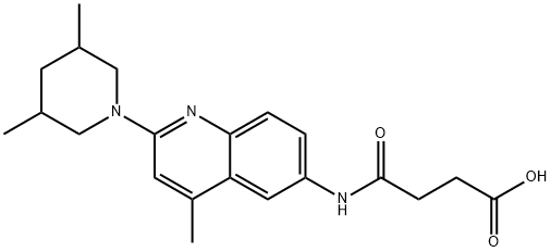 4-{[2-(3,5-dimethylpiperidin-1-yl)-4-methylquinolin-6-yl]amino}-4-oxobutanoic acid Struktur