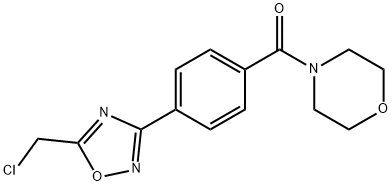 4-{4-[5-(chloromethyl)-1,2,4-oxadiazol-3-yl]benzoyl}morpholine Struktur