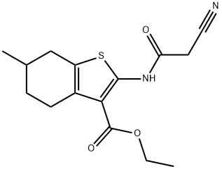 ethyl 2-[(cyanoacetyl)amino]-6-methyl-4,5,6,7-tetrahydro-1-benzothiophene-3-carboxylate Struktur