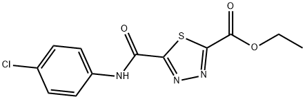 ethyl 5-{[(4-chlorophenyl)amino]carbonyl}-1,3,4-thiadiazole-2-carboxylate Struktur