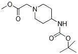 methyl {4-[(tert-butoxycarbonyl)amino]piperidin-1-yl}acetate Struktur