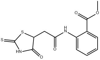 methyl 2-{[(2-mercapto-4-oxo-4,5-dihydro-1,3-thiazol-5-yl)acetyl]amino}benzoate Struktur