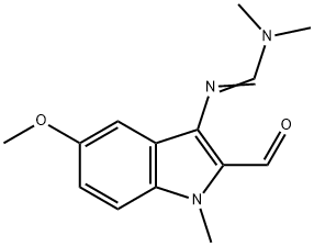 N'-(2-formyl-5-methoxy-1-methyl-1H-indol-3-yl)-N,N-dimethylimidoformamide Struktur