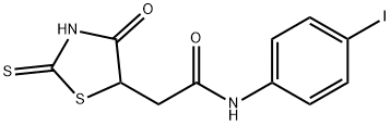 N-(4-iodophenyl)-2-(2-mercapto-4-oxo-4,5-dihydro-1,3-thiazol-5-yl)acetamide Struktur