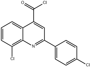 8-chloro-2-(4-chlorophenyl)quinoline-4-carbonyl chloride Struktur