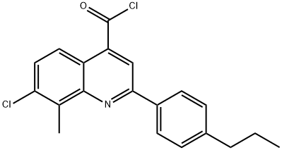 7-chloro-8-methyl-2-(4-propylphenyl)quinoline-4-carbonyl chloride Struktur